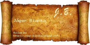 Jáger Bianka névjegykártya